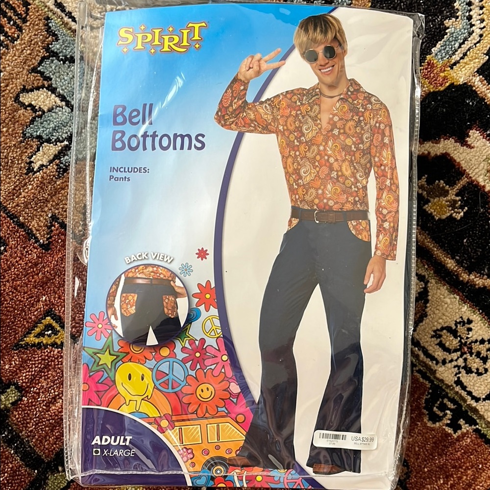 Spirit Retro Bell Bottoms with Orange and Black Design